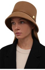 Женская фетровая шляпа VALENTINO коричневого цвета, арт. WW2HGA63/FHY | Фото 2 (Материал: Текстиль, Шерсть)