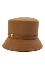 Женская фетровая шляпа VALENTINO коричневого цвета, арт. WW2HGA63/FHY | Фото 3 (Материал: Текстиль, Шерсть)