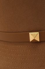 Женская фетровая шляпа VALENTINO коричневого цвета, арт. WW2HGA63/FHY | Фото 4 (Материал: Текстиль, Шерсть)
