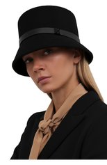 Женская фетровая шляпа VALENTINO черного цвета, арт. WW2HGA63/WGY | Фото 2 (Материал: Текстиль, Шерсть)