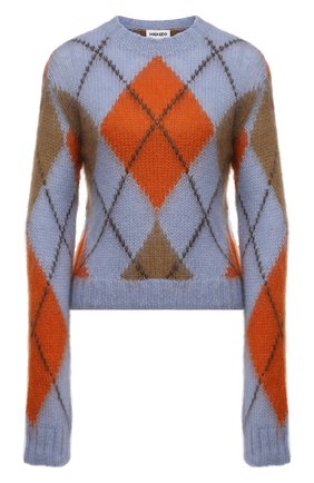 Женский свитер KENZO светло-голубого цвета по цене 39850 руб., арт. FB62PU6103CC | Фото 1 Женский свитер KENZO светло-голубого цвета, арт. FB62PU6103CC | Фото 1 (Материал внешний: Синтетический материал, Шерсть; Рукава: Длинные; Длина (для топов): Стандартные; Женское Кросс-КТ: Свитер-одежда; Стили: Кэжуэл)