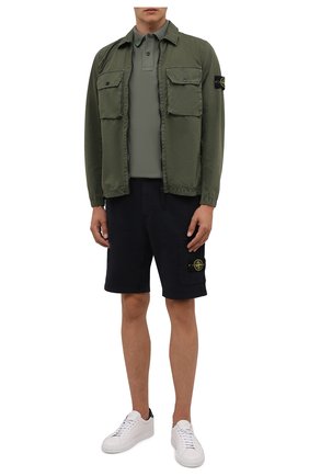 Мужское хлопковое поло STONE ISLAND хаки цвета по цене 11950 руб., арт. 751522S18 | Фото 2 Мужское хлопковое поло STONE ISLAND хаки цвета, арт. 751522S18 | Фото 2 (Материал внешний: Хлопок; Застежка: Пуговицы; Рукава: Короткие; Длина (для топов): Стандартные; Стили: Милитари)