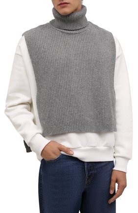 Мужские шерстяная манишка DRIES VAN NOTEN серого цвета по цене 23450 руб., арт. 212-022208-3703 | Фото 2 Мужские шерстяная манишка DRIES VAN NOTEN серого цвета, арт. 212-022208-3703 | Фото 2 (Материал: Шерсть)