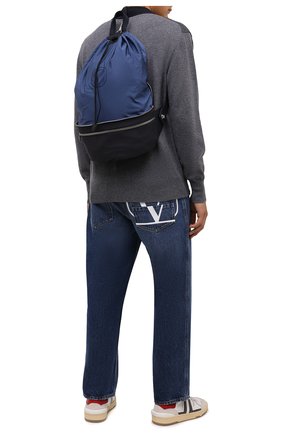 Мужской комбинированный рюкзак ERMENEGILDO ZEGNA синего цвета, арт. C1688Z-LHGRL | Фото 2 (Материал: Текстиль; Ремень/цепочка: На ремешке; Размер: medium)