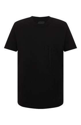 Мужская хлопковая футболка RTA черного цвета, арт. MF21-A094-7166BLKDG | Фото 1 (Длина (для топов): Стандартные; Рукава: Короткие; Материал внешний: Хлопок; Принт: Без принта; Стили: Гранж)