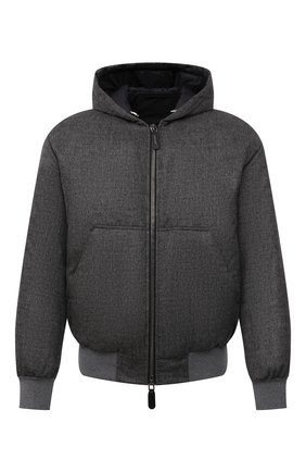 Мужской пуховый бомбер GIORGIO ARMANI серого цвета по цене 337500 руб., арт. 1WG0B05Y/T02VS | Фото 1 Мужской пуховый бомбер GIORGIO ARMANI серого цвета, арт. 1WG0B05Y/T02VS | Фото 1 (Материал внешний: Кашемир, Шерсть; Материал подклада: Синтетический материал; Материал утеплителя: Пух и перо; Длина (верхняя одежда): Короткие; Рукава: Длинные; Кросс-КТ: Куртка; Мужское Кросс-КТ: пуховик-короткий, шерсть и кашемир; Стили: Кэжуэл; Принт: Без принта)