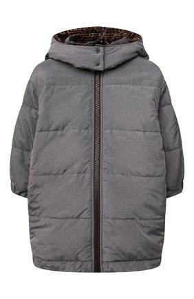Детское двусторонний пуховик FENDI серого цвета по цене 92400 руб., арт. JUA109/AEZN/3A-6A | Фото 1 Детское двусторонний пуховик FENDI серого цвета, арт. JUA109/AEZN/3A-6A | Фото 1 (Рукава: Длинные; Материал внешний: Синтетический материал; Материал утеплителя: Пух и перо; Материал подклада: Синтетический материал; Мальчики Кросс-КТ: Пуховик-верхняя одежда; Кросс-КТ: Сезон: зима; Ростовка одежда: 4 года | 104 см, 5 лет | 110 см, 6 лет | 116 см)