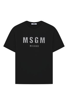 Детская хлопковая футболка MSGM KIDS черного цвета по цене 7585 руб., арт. MS027706 | Фото 1 Детская хлопковая футболка MSGM KIDS черного цвета, арт. MS027706 | Фото 1 (Материал внешний: Хлопок; Девочки Кросс-КТ: футболка-одежда; Рукава: Короткие; Ростовка одежда: 10 - 11 лет | 140 - 146см, 12 лет | 152 см, 13 - 15 лет | 158 см, 8 лет | 128 см)