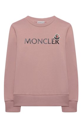 Детский хлопковый свитшот MONCLER розового цвета по цене 19050 руб., арт. G2-954-8G797-00-809B3/4-6A | Фото 1 Детский хлопковый свитшот MONCLER розового цвета, арт. G2-954-8G797-00-809B3/4-6A | Фото 1 (Материал внешний: Хлопок; Мальчики Кросс-КТ: Толстовка-одежда, Свитшот-одежда; Рукава: Длинные; Ростовка одежда: 4 года | 104 см, 5 лет | 110 см, 6 лет | 116 см)