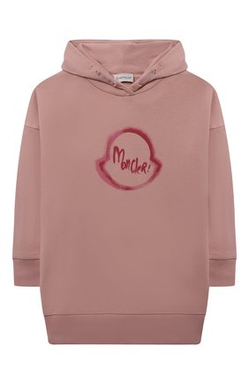 Детское удлиненное худи MONCLER розового цвета по цене 24500 руб., арт. G2-954-8I730-10-809B3/8-10A | Фото 1 Детское удлиненное худи MONCLER розового цвета, арт. G2-954-8I730-10-809B3/8-10A | Фото 1 (Рукава: Длинные; Материал внешний: Хлопок; Девочки Кросс-КТ: Платье-одежда; Случай: Повседневный; Ростовка одежда: 10 - 11 лет | 140 - 146см, 8 лет | 128 см)