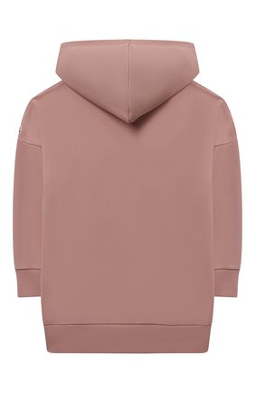 Детское удлиненное худи MONCLER розового цвета по цене 24500 руб., арт. G2-954-8I730-10-809B3/8-10A | Фото 2 Детское удлиненное худи MONCLER розового цвета, арт. G2-954-8I730-10-809B3/8-10A | Фото 2 (Рукава: Длинные; Материал внешний: Хлопок; Девочки Кросс-КТ: Платье-одежда; Случай: Повседневный; Ростовка одежда: 10 - 11 лет | 140 - 146см, 8 лет | 128 см)