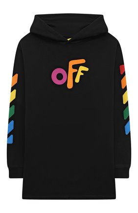 Детское хлопковое платье OFF-WHITE черного цвета по цене 24900 руб., арт. 0GDB002F21FLE002 | Фото 1 Детское хлопковое платье OFF-WHITE черного цвета, арт. 0GDB002F21FLE002 | Фото 1 (Материал внешний: Хлопок; Рукава: Длинные; Девочки Кросс-КТ: Платье-одежда; Случай: Повседневный; Ростовка одежда: 10 - 11 лет | 140 - 146см, 12 лет | 152 см, 4 года | 104 см, 6 лет | 116 см, 8 лет | 128 см)