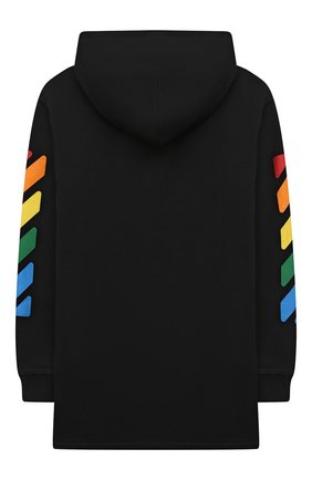 Детское хлопковое платье OFF-WHITE черного цвета по цене 24900 руб., арт. 0GDB002F21FLE002 | Фото 2 Детское хлопковое платье OFF-WHITE черного цвета, арт. 0GDB002F21FLE002 | Фото 2 (Материал внешний: Хлопок; Рукава: Длинные; Девочки Кросс-КТ: Платье-одежда; Случай: Повседневный; Ростовка одежда: 10 - 11 лет | 140 - 146см, 12 лет | 152 см, 4 года | 104 см, 6 лет | 116 см, 8 лет | 128 см)