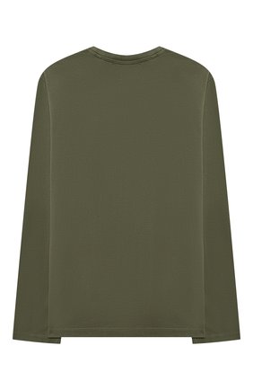 Детская хлопковый лонгслив OFF-WHITE хаки цвета по цене 16950 руб., арт. 0GAB001F21JER003 | Фото 2 Детская хлопковый лонгслив OFF-WHITE хаки цвета, арт. 0GAB001F21JER003 | Фото 2 (Рукава: Длинные; Материал внешний: Хлопок; Девочки Кросс-КТ: Лонгслив-одежда; Ростовка одежда: 10 - 11 лет | 140 - 146см, 12 лет | 152 см, 4 года | 104 см, 6 лет | 116 см, 8 лет | 128 см)