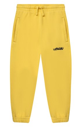 Мужского хлопковые джоггеры OFF-WHITE желтого цвета по цене 22600 руб., арт. 0BCH001F21FLE004 | Фото 1 Мужского хлопковые джоггеры OFF-WHITE желтого цвета, арт. 0BCH001F21FLE004 | Фото 1 (Мальчики Кросс-КТ: Джоггеры-одежда; Региональные ограничения белый список (Axapta Mercury): RU; Unisex kids: Брюки; Ростовка одежда: 10 - 11 лет | 140 - 146см, 4 года | 104 см, 6 лет | 116 см, 8 лет | 128 см)