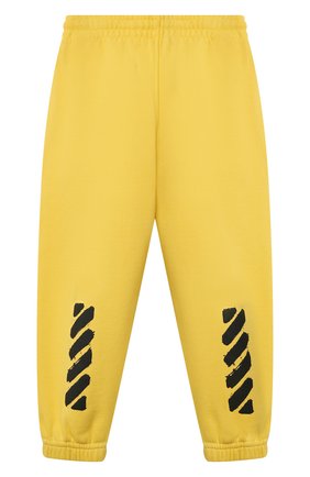 Мужского хлопковые джоггеры OFF-WHITE желтого цвета по цене 22600 руб., арт. 0BCH001F21FLE004 | Фото 2 Мужского хлопковые джоггеры OFF-WHITE желтого цвета, арт. 0BCH001F21FLE004 | Фото 2 (Мальчики Кросс-КТ: Джоггеры-одежда; Региональные ограничения белый список (Axapta Mercury): RU; Unisex kids: Брюки; Ростовка одежда: 10 - 11 лет | 140 - 146см, 4 года | 104 см, 6 лет | 116 см, 8 лет | 128 см)