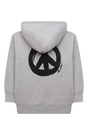Детский хлопковое худи OFF-WHITE серого цвета по цене 21300 руб., арт. 0BBB001F21FLE003 | Фото 2 Детский хлопковое худи OFF-WHITE серого цвета, арт. 0BBB001F21FLE003 | Фото 2 (Рукава: Длинные; Материал внешний: Хлопок; Мальчики Кросс-КТ: Толстовка-одежда; Ростовка одежда: 10 - 11 лет | 140 - 146см, 12 лет | 152 см, 4 года | 104 см, 6 лет | 116 см, 8 лет | 128 см)