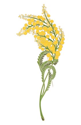 Женская брошь мимоза РУССКИЕ САМОЦВЕТЫ желтого цвета, арт. 41473 | Фото 1 (Материал: Серебро)