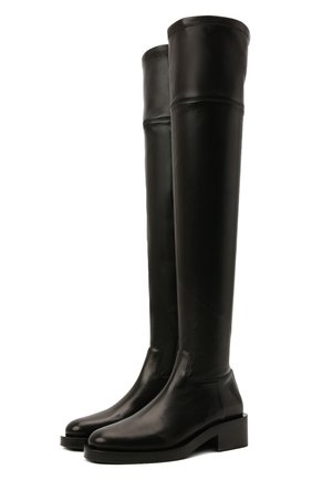 Женские кожаные ботфорты roman stud VALENTINO черного цвета по цене 156500 руб., арт. WW2S0CK0/PYU | Фото 1 Женские кожаные ботфорты roman stud VALENTINO черного цвета, арт. WW2S0CK0/PYU | Фото 1 (Высота голенища: Высокие; Материал внутренний: Натуральная кожа; Каблук высота: Низкий; Подошва: Платформа; Каблук тип: Устойчивый)