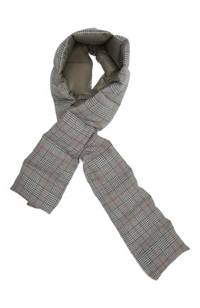 Женский пуховый шарф SIMONETTA RAVIZZA серого цвета, арт. F01SF01T12/078 | Фото 1 (Материал: Шерсть, Текстиль)