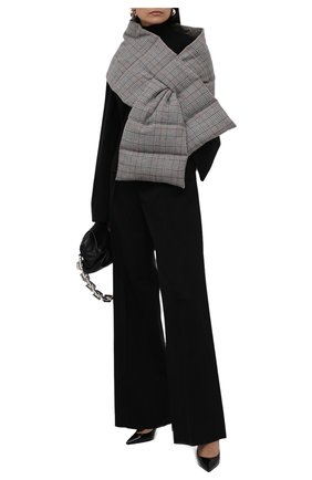 Женский пуховый шарф SIMONETTA RAVIZZA серого цвета, арт. F01SF01T12/078 | Фото 2 (Материал: Шерсть, Текстиль)