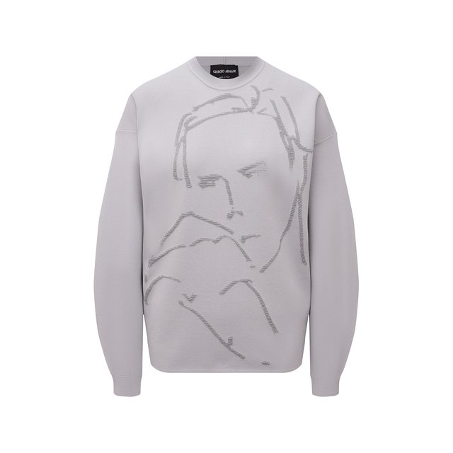 Пуловер Giorgio Armani серого цвета