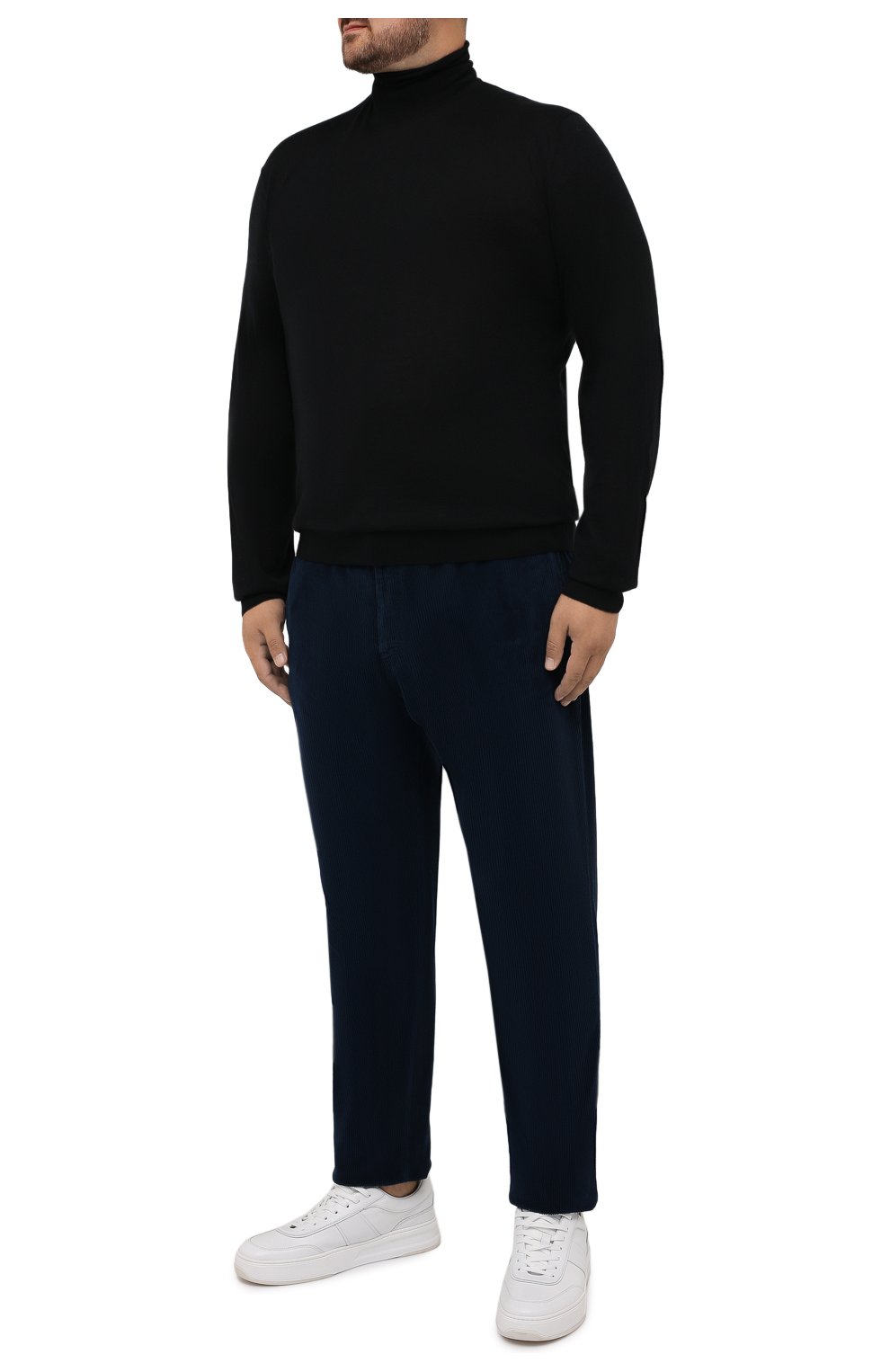 Мужские хлопковые брюки MARCO PESCAROLO синего цвета, арт. CHIAIAM/ZIP+SFILA/4402 | Фото 2 (Big sizes: Big Sizes; Длина (брюки, джинсы): Стандартные; Случай: Повседневный; Материал внешний: Хлопок; Стили: Кэжуэл)