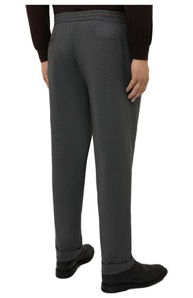 Мужские шерстяные брюки MARCO PESCAROLO серого цвета, арт. CHIAIAM/ZIP+RIS/4422 | Фото 4 (Big sizes: Big Sizes; Материал внешний: Шерсть; Длина (брюки, джинсы): Стандартные; Случай: Повседневный; Стили: Кэжуэл)