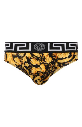 Мужские хлопковые брифы VERSACE желтого цвета по цене 7750 руб., арт. 1001383/1A00515 | Фото 1 Мужские хлопковые брифы VERSACE желтого цвета, арт. 1001383/1A00515 | Фото 1 (Материал внешний: Хлопок; Кросс-КТ: бельё; Мужское Кросс-КТ: Трусы)