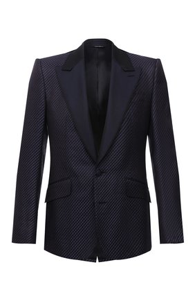 Мужской шелковый пиджак DOLCE & GABBANA темно-синего цвета по цене 205500 руб., арт. G2PW8T/FJ3D0 | Фото 1 Мужской шелковый пиджак DOLCE & GABBANA темно-синего цвета, арт. G2PW8T/FJ3D0 | Фото 1 (Материал подклада: Шелк; Рукава: Длинные; Материал внешний: Шелк; Длина (для топов): Стандартные; Случай: Вечерний; Пиджаки М: Приталенный; 1-2-бортные: Однобортные; Стили: Классический)