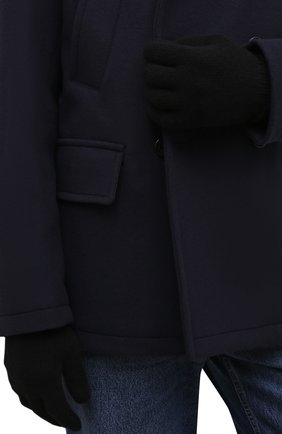 Мужские кашемировые перчатки INVERNI черного цвета, арт. 5047 GU | Фото 2 (Материал: Шерсть, Кашемир, Текстиль; Кросс-КТ: Трикотаж)