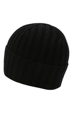 Мужская кашемировая шапка INVERNI черного цвета, арт. 4712 CM | Фото 2 (Материал: Шерсть, Кашемир, Текстиль; Кросс-КТ: Трикотаж)