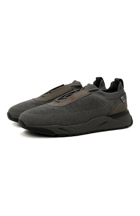 Мужские текстильные кроссовки SANTONI темно-серого цвета по цене 37300 руб., арт. MBI021601ANENH0DG62 | Фото 1 Мужские текстильные кроссовки SANTONI темно-серого цвета, арт. MBI021601ANENH0DG62 | Фото 1 (Материал внешний: Текстиль; Материал внутренний: Натуральная кожа, Текстиль; Подошва: Массивная; Стили: Спорт)