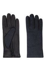 Мужские комбинированные перчатки LORO PIANA темно-синего цвета, арт. FAL9541 | Фото 2 (Материал: Натуральная кожа; Мужское Кросс-КТ: Кожа и замша)