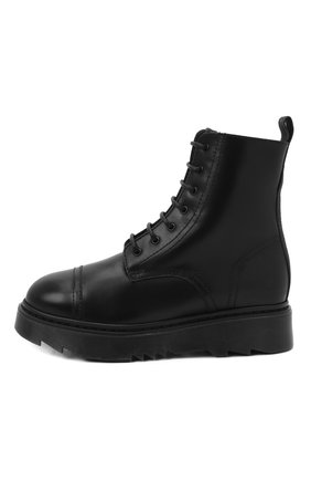 Детские кожаные ботинки EMPORIO ARMANI черного цвета по цене 35500 руб., арт. XXN004/X0R09/35-40 | Фото 2 Детские кожаные ботинки EMPORIO ARMANI черного цвета, арт. XXN004/X0R09/35-40 | Фото 2 (Материал утеплителя: Натуральный мех; Материал внешний: Кожа)