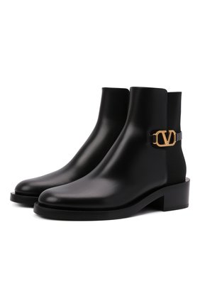 Женские кожаные ботинки vlogo signature VALENTINO черного цвета по цене 85300 руб., арт. WW2S0CT1/PYH | Фото 1 Женские кожаные ботинки vlogo signature VALENTINO черного цвета, арт. WW2S0CT1/PYH | Фото 1 (Материал внутренний: Натуральная кожа; Каблук тип: Устойчивый; Женское Кросс-КТ: Челси-ботинки; Подошва: Плоская; Каблук высота: Низкий)