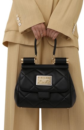 Женская сумка sicily medium DOLCE & GABBANA черного цвета по цене 217500 руб., арт. BB7018/AW591 | Фото 2 Женская сумка sicily medium DOLCE & GABBANA черного цвета, арт. BB7018/AW591 | Фото 2 (Материал: Натуральная кожа; Ремень/цепочка: На ремешке; Размер: medium; Сумки-технические: Сумки top-handle)