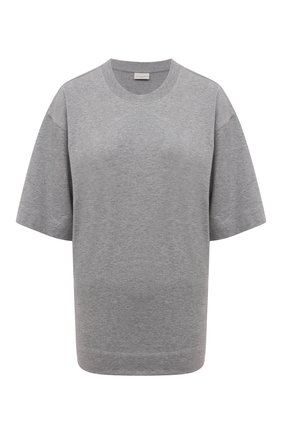 Женская хлопковая футболка DRIES VAN NOTEN серого цвета по цене 12550 руб., арт. 212-011155-3604 | Фото 1 Женская хлопковая футболка DRIES VAN NOTEN серого цвета, арт. 212-011155-3604 | Фото 1 (Материал внешний: Хлопок; Стили: Кэжуэл; Принт: Без принта; Длина (для топов): Стандартные; Рукава: Короткие)