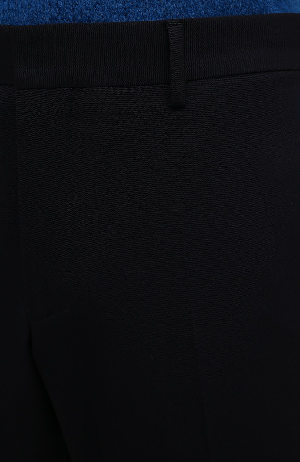 Мужские шерстяные брюки DRIES VAN NOTEN темно-синего цвета, арт. 212-020939-3230 | Фото 5 (Материал внешний: Шерсть; Длина (брюки, джинсы): Стандартные; Случай: Повседневный; Материал подклада: Купро; Стили: Кэжуэл)