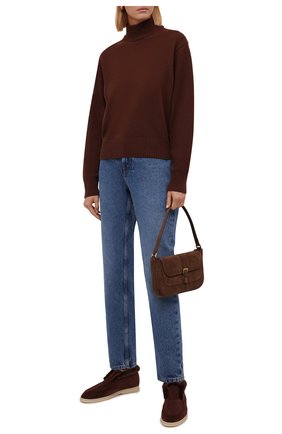 Женские замшевые ботинки LORO PIANA коричневого цвета по цене 161500 руб., арт. FAG3602 | Фото 2 Женские замшевые ботинки LORO PIANA коричневого цвета, арт. FAG3602 | Фото 2 (Женское Кросс-КТ: Зимние ботинки; Материал внешний: Замша)
