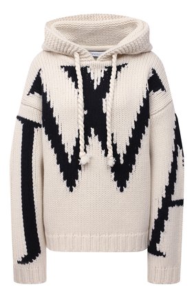 Женский шерстяное худи JW ANDERSON кремвого цвета по цене 64150 руб., арт. KW0526 YN0146 | Фото 1 Женский шерстяное худи JW ANDERSON кремвого цвета, арт. KW0526 YN0146 | Фото 1 (Длина (для топов): Стандартные; Рукава: Длинные; Материал внешний: Шерсть; Стили: Кэжуэл; Кросс-КТ: Трикотаж; Женское Кросс-КТ: Худи-одежда; Одежда: Одежда)