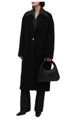 Женское пальто из шерсти и кашемира ISABEL MARANT черного цвета, арт. MA1035-21A008I/EFEZIA | Фото 2 (Материал внешний: Шерсть; Рукава: Длинные; Стили: Гламурный; Длина (верхняя одежда): Длинные; 1-2-бортные: Однобортные)