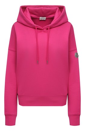 Женский хлопковое худи MONCLER фуксия цвета по цене 43000 руб., арт. G2-093-8G000-29-809LC | Фото 1 Женский хлопковое худи MONCLER фуксия цвета, арт. G2-093-8G000-29-809LC | Фото 1 (Рукава: Длинные; Длина (для топов): Стандартные; Материал внешний: Хлопок; Стили: Спорт-шик; Женское Кросс-КТ: Худи-одежда)