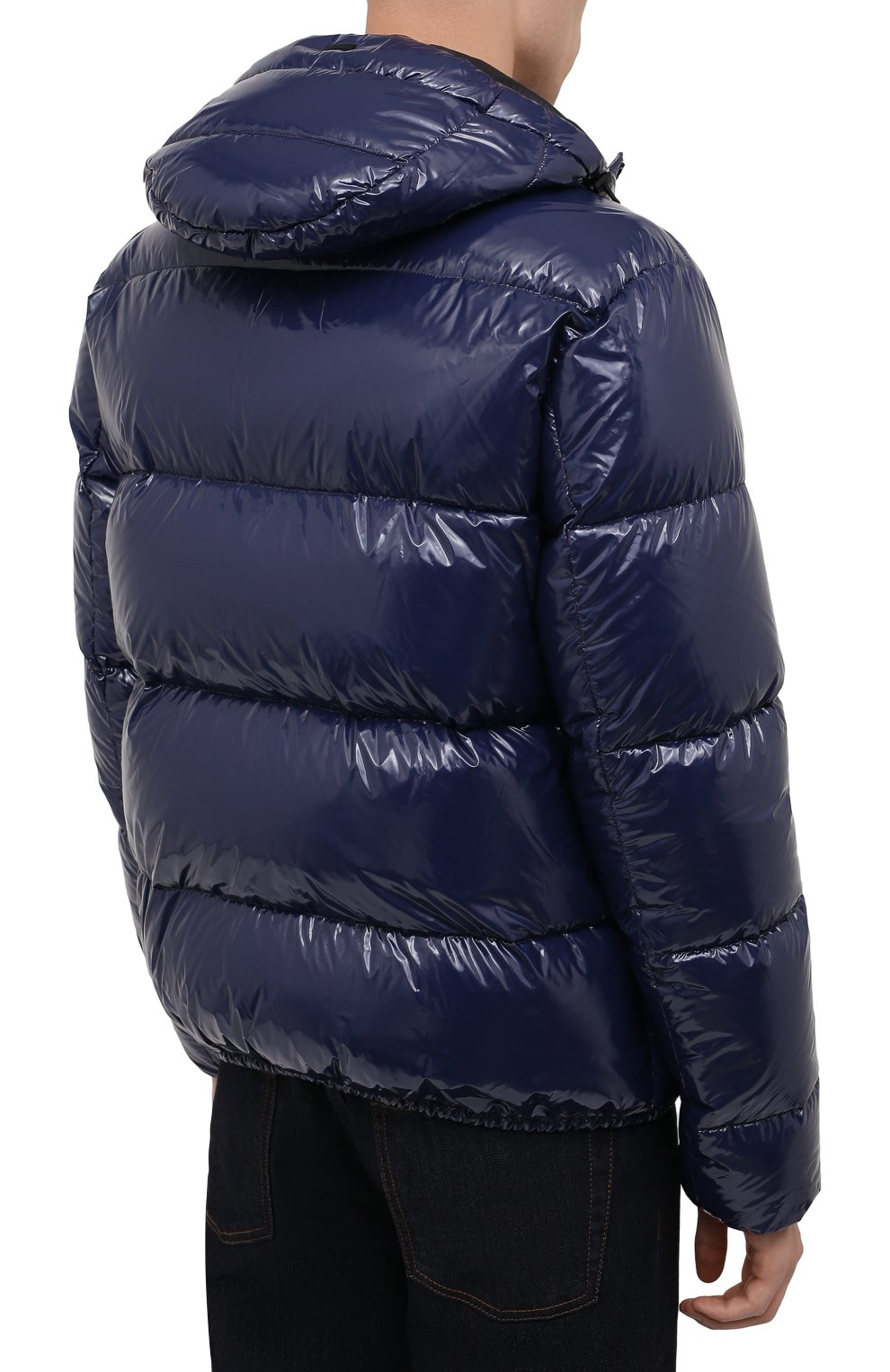 Мужская пуховая куртка HERNO синего цвета, арт. PI0769U/12220 | Фото 4 (Кросс-КТ: Куртка; Мужское Кросс-КТ: пуховик-короткий; Рукава: Длинные; Материал внешний: Синтетический материал; Стили: Спорт-шик; Материал подклада: Синтетический материал; Длина (верхняя одежда): Короткие; Материал утеплителя: Пух и перо)
