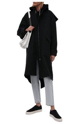 Женская шерстяная парка KENZO темно-серого цвета по цене 99650 руб., арт. FB62MA0469CB | Фото 2 Женская шерстяная парка KENZO темно-серого цвета, арт. FB62MA0469CB | Фото 2 (Рукава: Длинные; Материал внешний: Шерсть; Длина (верхняя одежда): Длинные; Материал подклада: Синтетический материал; Стили: Спорт-шик; Кросс-КТ: Куртка)