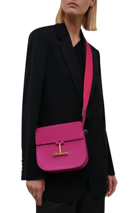Женская сумка tara mini TOM FORD фуксия цвета по цене 121000 руб., арт. L1502T-LCL209 | Фото 2 Женская сумка tara mini TOM FORD фуксия цвета, арт. L1502T-LCL209 | Фото 2 (Материал: Натуральная кожа, Натуральная замша; Размер: mini; Ремень/цепочка: На ремешке)