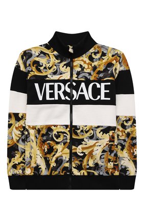 Детский хлопковая толстовка VERSACE разноцветного цвета по цене 28100 руб., арт. 1000441/1A01376/4A-6A | Фото 1 Детский хлопковая толстовка VERSACE разноцветного цвета, арт. 1000441/1A01376/4A-6A | Фото 1 (Рукава: Длинные; Материал внешний: Хлопок; Мальчики Кросс-КТ: Толстовка-одежда)