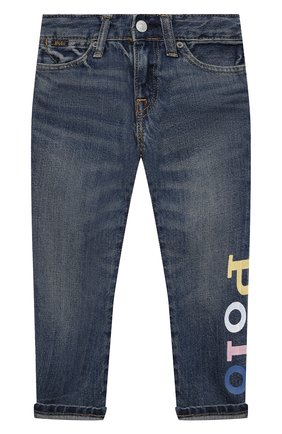 Детские джинсы POLO RALPH LAUREN голубого цвета, арт. 311812094 | Фото 1 (Материал внешний: Хлопок; Кросс-КТ: джинсы; Детали: Декор, Потертости; Ростовка одежда: 3 года | 98 см, 4 года | 104 см)