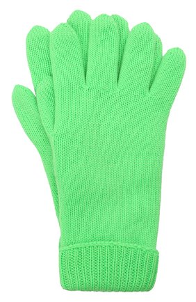 Детские шерстяные перчатки IL TRENINO зеленого цвета, арт. 21 4055 | Фото 1 (Материал: Шерсть, Текстиль)