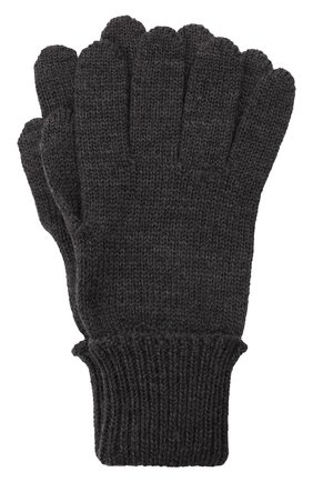 Детские шерстяные перчатки IL TRENINO темно-серого цвета, арт. 21 4055 | Фото 1 (Материал: Шерсть, Текстиль)